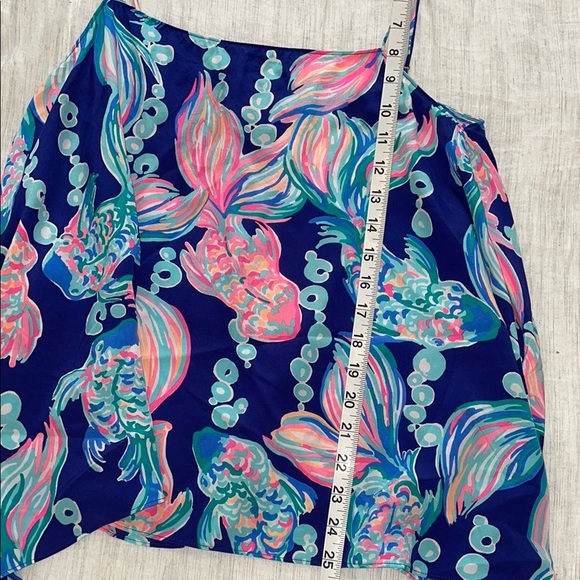 Lilly Pulitzer Blue and Pink Silk Top - Picture 9 of 13